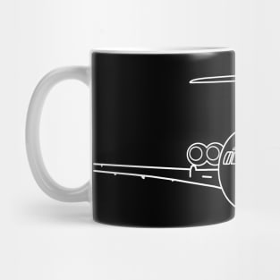 Vickers VC-10 1960s classic aircraft white outline graphic Mug